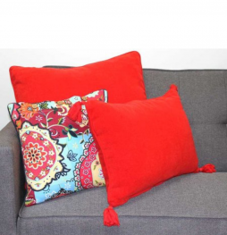 Chenille Velvet Red Cushion Cover 40x55cm