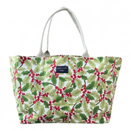 Holly Merry Christmas Canvas Large Tote Bag