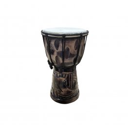 Tribal Carved Wooden Djembe Drum - 20cm