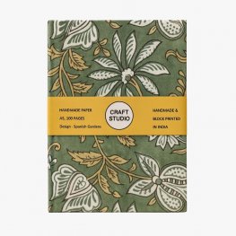 Spanish Gardens Hand Block Print 100 pages A5 Hardcover Notebook Spanish Gardens Hand Block Print 100 pages A5 Hardcover Notebook