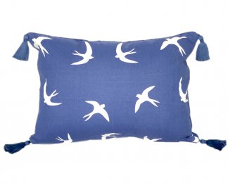 Wings Blue Tassel Cushion Cover 40x55cm