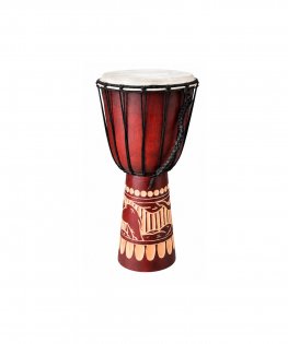 Tribal Elephant Wooden Djembe Drum - 50cm