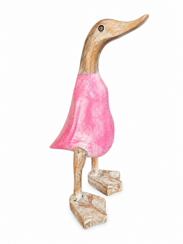 Handcrafted Wooden Duck 25cm - Blush Pink