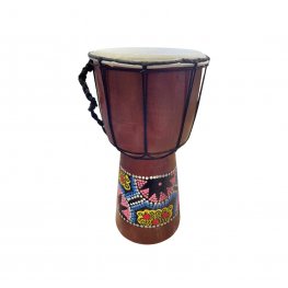 Bohemian Dot Art Wooden Djembe Drum - 25cm