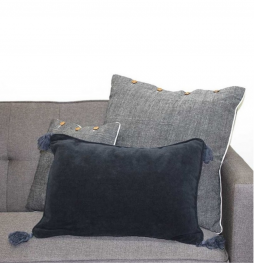 Chenille Velvet Charcoal Cushion Cover 40x55cm