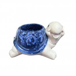 Cobalt Turtle Ceramic Planter - 17cmx10cm