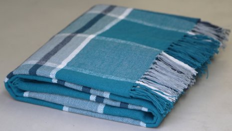 Campagne Teal/Grey Throw