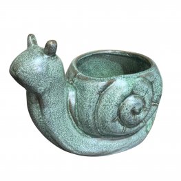 Teal Snail Ceramic Planter - 17cmx12cm