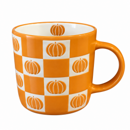 Pumpkin Checker Mug