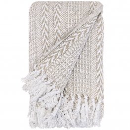 Chevron 100% Soft Cotton Throw 130x150cm - Natural