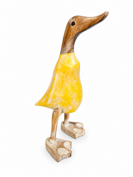 Handcrafted Wooden Duck 25cm - Sunshine Yellow