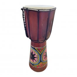 Bohemian Dot Art Wooden Djembe Drum - 40cm