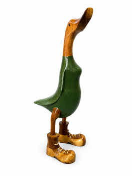 Handcrafted Wooden Duck 40cm - Country Green