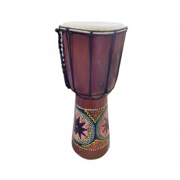 Bohemian Dot Art Wooden Djembe Drum - 30cm