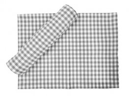 Gingham Check Grey Placemat 33x45cm