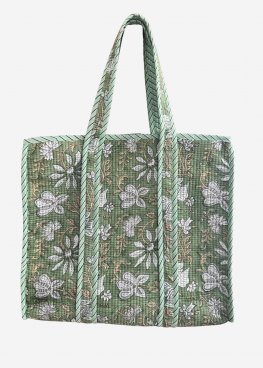 Spanish Gardens Hand Block Print Tote Bag Spanish Gardens Hand Block Print Tote Bag