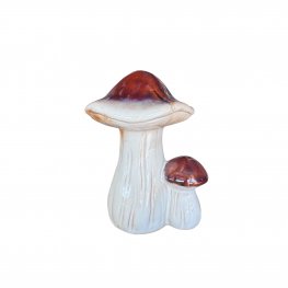 Woodland Duo Ceramic Mushroom Ornament - 14cm