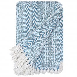 Chevron 100% Soft Cotton Throw 130x150cm - Turquoise