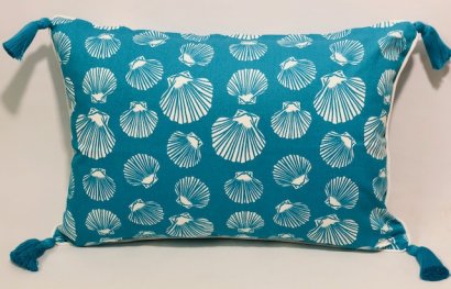 Shell Sea Green Tassel Cushion Cover 40x55cm  Shell Sea Green Tassel Cushion Cover 40x55cm