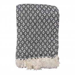 Diamond Grid Black Throw 230x250cm