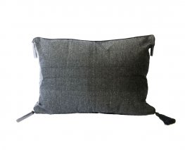 Chambray Black Tassel Cushion Cover 40x55cm