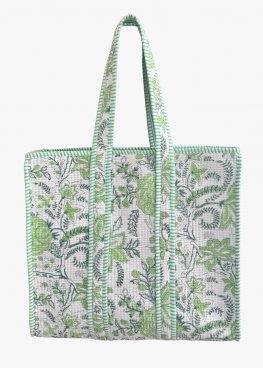 Fern Hand Block Print Tote Bag Fern Hand Block Print Tote Bag
