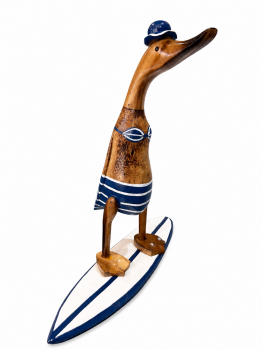 Handcrafted Wooden Duck 40cm - Surfer