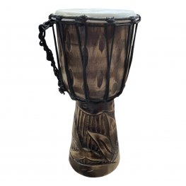 Tribal Carved Wooden Djembe Drum - 40cm