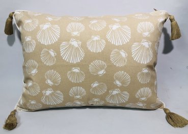 Shell Beige Tassel Cushion Cover 40x55cm