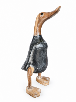 Handcrafted Wooden Duck 25cm - Midnight Black