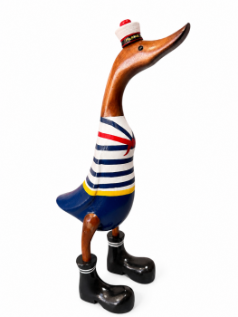 Handcrafted Wooden Duck 40cm - Sailor