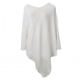 Snowflake Sequin Soft Knitted Poncho 100% Acrylic - White